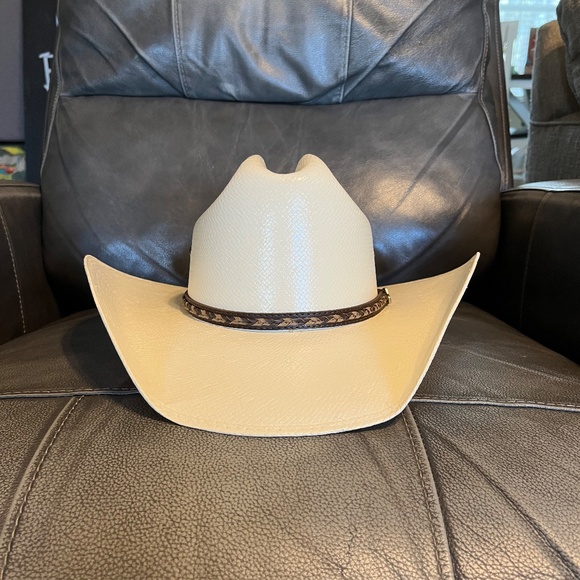 Justin Unisex Morgan Straw Cowboy Hat 7 1/4 - Picture 7 of 13